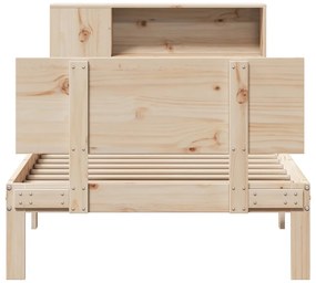 Cama com estante sem colchão 90x200 cm pinho maciço
