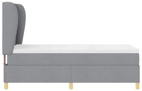 Cama Box Spring com Colchão vidaXL Cinza Claro 90x200 cm Tecido