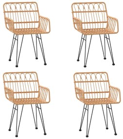 5 pcs conjunto de jantar p/ jardim vime PE