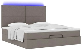 moldura de cama otomana vidaXL com tecido Taupe 180x200cm