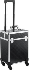 Maleta Trolley de Maquilhagem 34 L Compartimentos Ajustáveis Rodas 360° Fechadura de Segurança