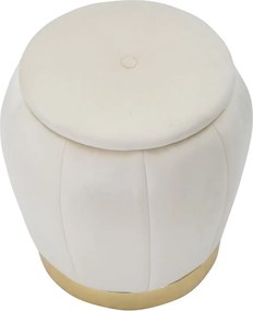 BANCO COM ARMAZENAMENTO PARIS Ø 43X43 CM CREME E DOURADO