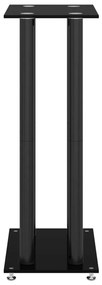 Suportes p/ colunas 2pcs vidro temperado design 4 pilares preto