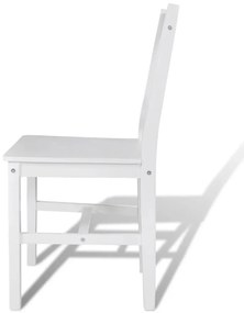 Cadeiras de jantar 6 pcs madeira de pinho branco