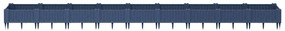 Vaso/floreira de jardim c/ estacas 362,5x42,5x28,5 cm PP cinzento azul