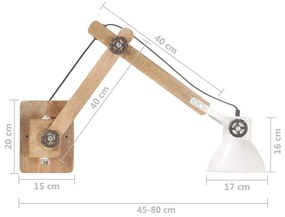 Candeeiro de parede redondo estilo industrial E27 branco