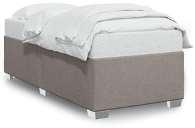 Estrutura de cama 90x200 cm tecido cinza-acastanhado