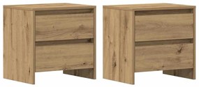 Cabeceira de cama vidaXL 2 pcs Carvalho Artesanal 45x34x44,5 cm Madeir