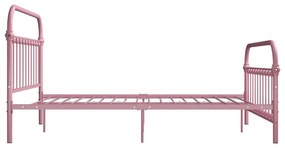 Estrutura de cama 160x200 cm metal rosa