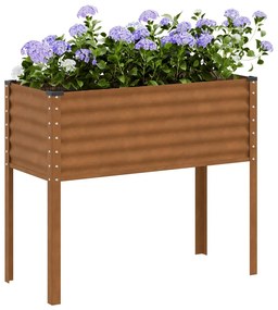 vidaXL Vaso/floreira 100x41x90 cm aço resistente às intempéries
