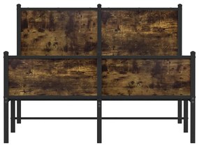 Estrutura de cama sem colchão 120x190 cm metal carvalho fumado