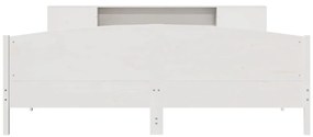 Cama com estante sem colchão 200x200 cm pinho maciço branco