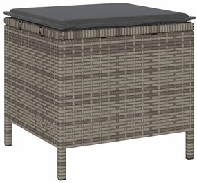 Conjunto de Jantar de Jardim de 3 Peças com Almofadas Cinza de Polirat