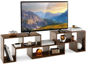 Móvel de TV de 3 peças para TV de até 65 '' para sala de estar castanho