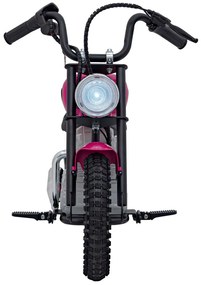 Mota elétrica para crianças Speed 250W Pneus borracha, banco couro, Luzes led, som Rosa