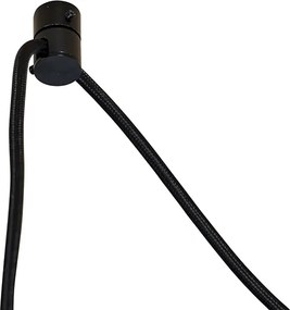 Candeeiro suspenso preto com abajur de crocodilo e interior dourado 35cm 3-luzes - Cava