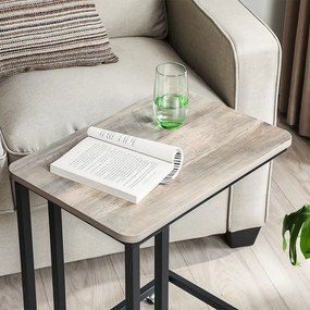 Mesa apoio para sofá com Rodas 50 x 35 x 55 cm Greige-Preto