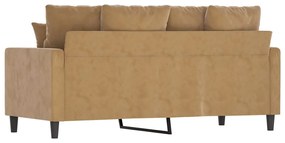 Sofá de 2 lugares veludo 140 cm castanho