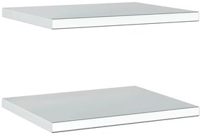 Prateleiras de parede 2 pcs 50x40x3 cm aço inoxidável prateado