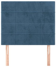 Cabeceira de cama 2 pcs veludo 90x5x78/88 cm azul-escuro