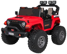 Carro elétrico para Crianças 2 Lugares Extreme Sport 4x4 24V Pneus Espuma EVA, assento couro ecológico Vermelho