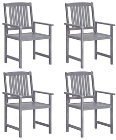 Cadeiras de jardim 4 pcs madeira de acácia maciça cinzento