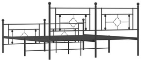 Estrutura de cama sem colchão com pés 180x200 cm preto