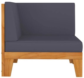 3 pcs conjunto lounge de jardim c/ almofadões acácia maciça