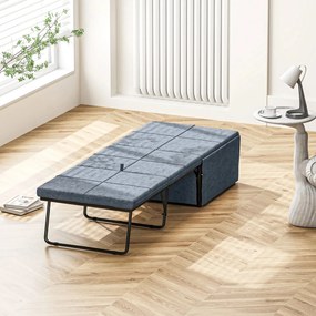 Cama Dobrável "Açores" com Capa de Proteção - Cinza - 180x68 cm - Meta