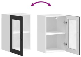 Armário de parede de cozinha com porta de vidro Porto preto