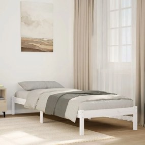 Cama extra longa sem colchão 100x220 cm pinho maciço branco