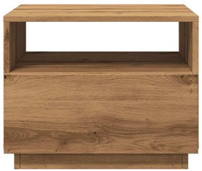 Mesa de centro com luzes LED 50x49x40 cm carvalho artesanal