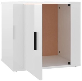 Mesa de cabeceira 50x39x47 cm branco brilhante