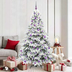 vidaXL Árvore de Natal Artificial com 300 LEDs Branco 180 cm PE e PVC