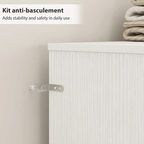 Cabeceira de cama com pés e espaço de arrumação 160 x 20,2 x 108,2 cm, acessório de cama com 4 compartimentos abertos, branco