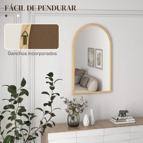 Espelho de Parede 65x110 cm Espelho de Entrada com Estrutura de Madeir