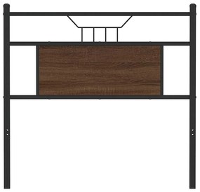 Cabeceira de cama 75 cm derivados madeira/aço carvalho castanho