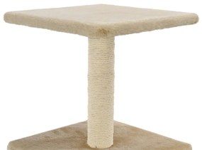 Árvore para gatos c/ postes arranhadores sisal 55 cm bege