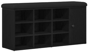 Banco de Armazenamento vidaXL Preto Carvalho 100x30x48 cm Madeira Reve