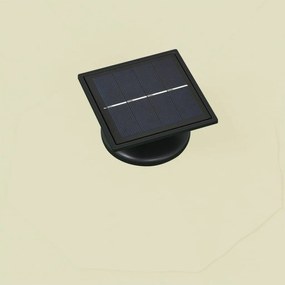 Guarda-sol para jardim de parede c/ luzes LED 300 cm areia