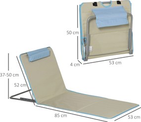 Conjunto de 2 Esteiras de Praia Dobráveis 124x53x50cm com Encosto Ajus