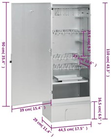 Defumador com mesa aço galvanizado