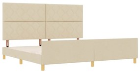 Cama vidaXL Creme 200x200 cm Tecido