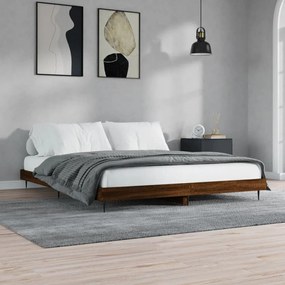 Estrutura cama s/ colchão derivados madeira carvalho castanho