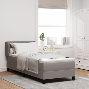vidaXL Cama Box com Colchão Taupe 80x200 cm Tecido