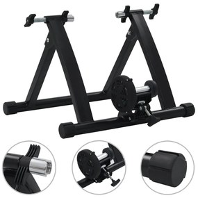 vidaXL Rolo de treino para bicicleta roda 26-28 aço preto