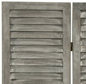 Biombo com 4 painéis 143x166 cm madeira maciça cinzento