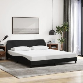 Estrutura de cama sem colchão 180x200 cm tecido preto