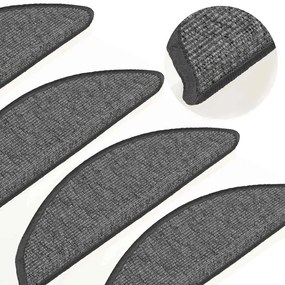 vidaXL Tapetes de escada adesivos 15 pcs 56x17x3 cm bege e cinzento