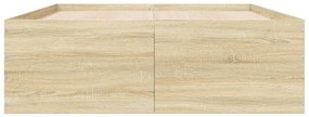 Estrutura de cama 140x190 cm derivados madeira carvalho sonoma